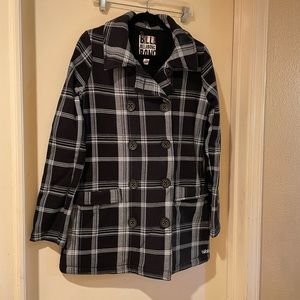 Billabong Black and Gray Plaid Jacket